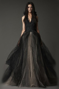 современное свадебное платье черное Vera Wang